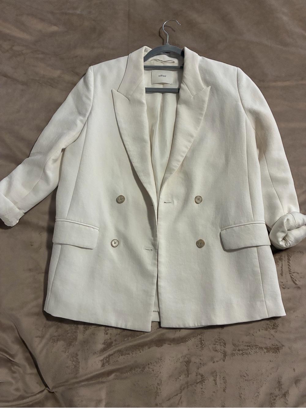 Wilfred Ivory Double-Breasted Blazer